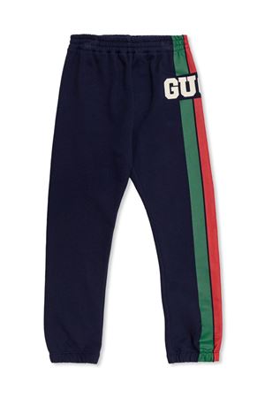 blue cotton track pants GUCCI KIDS | 791862XJGOF4392